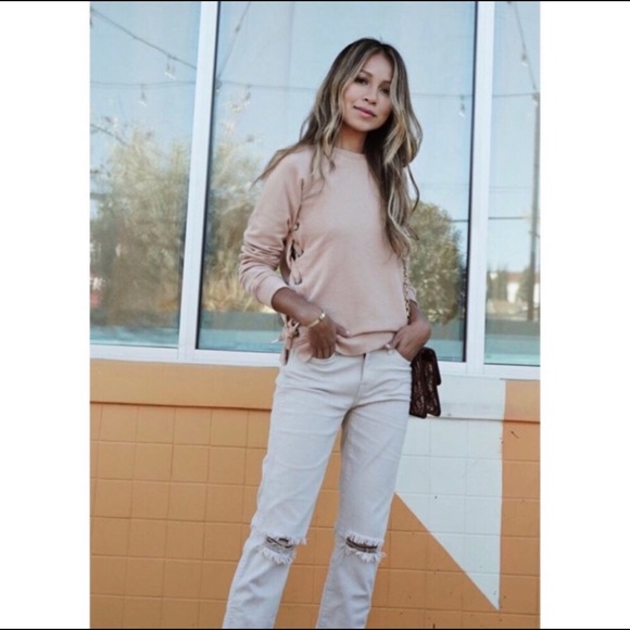 Sincerely Jules Harper Pink Lace Up Sweatshirt - Picture 12 of 12